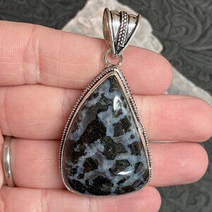 Indigo Gabbro Mystic Merlinite Pendant Gemstone Crystal Jewelry